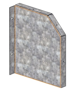 Right side of dark metal inlet